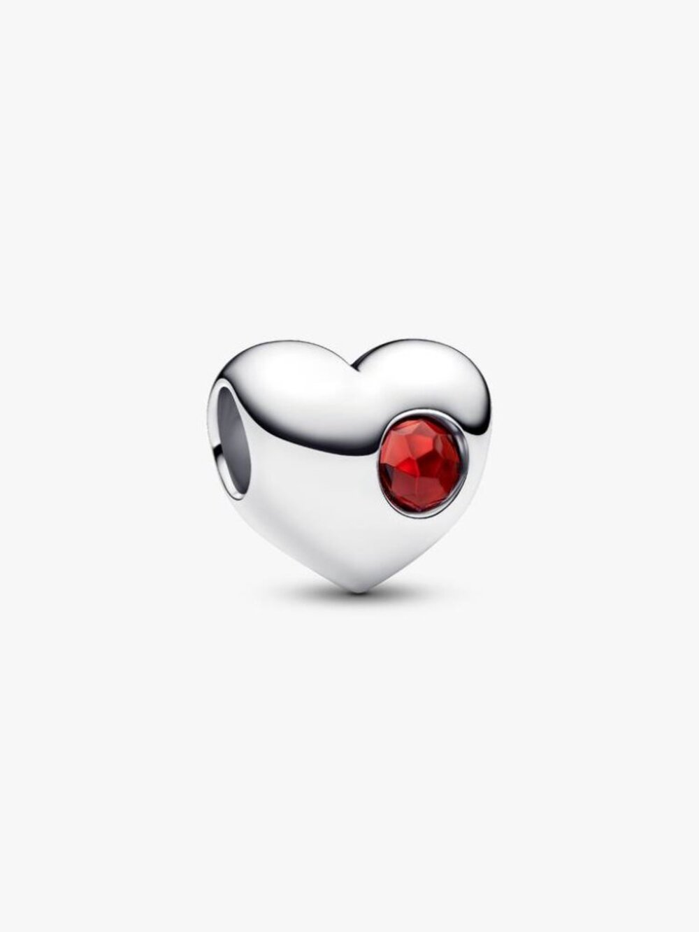 Pandora Engravable Red Stone Heart Charm